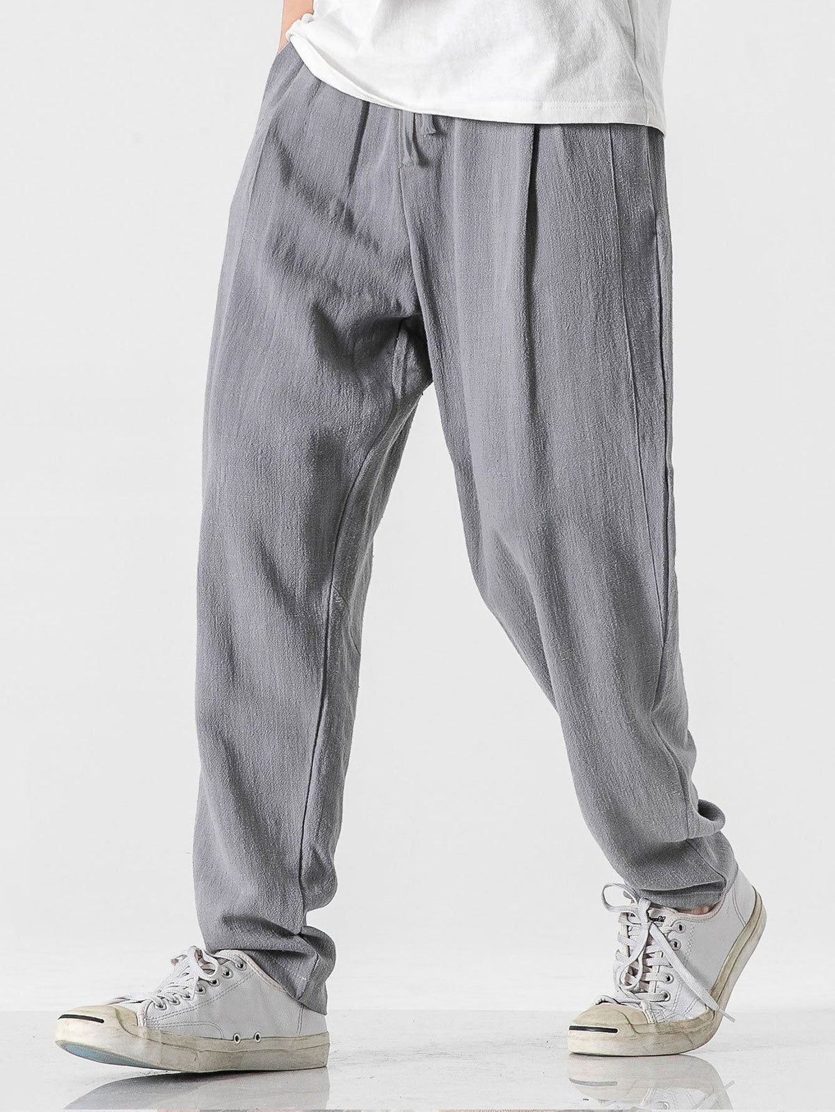 Brighton Relaxed Drawstring Trousers - Gray