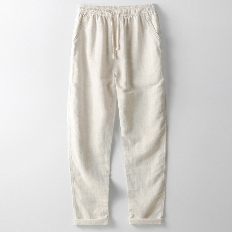 Sorrento Linen-Blend Trousers - Beige