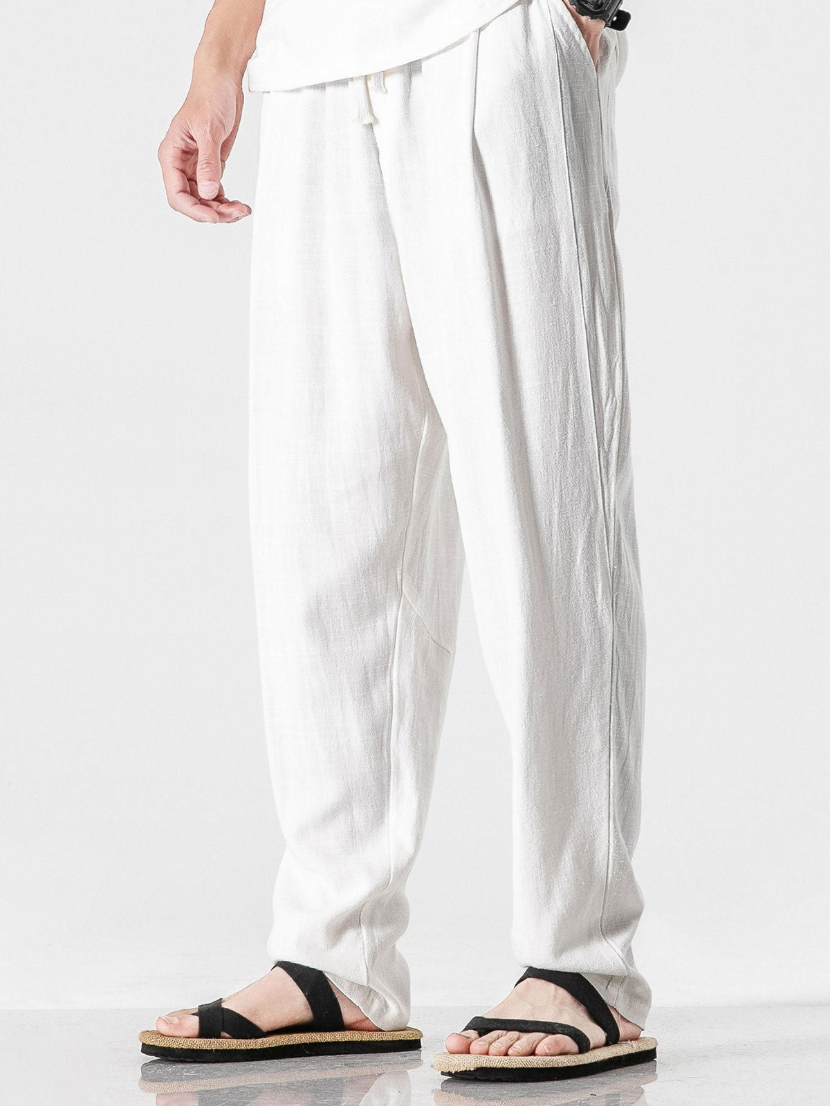 Brighton Relaxed Drawstring Trousers - White