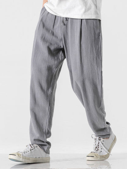 Brighton Relaxed Drawstring Trousers - Gray