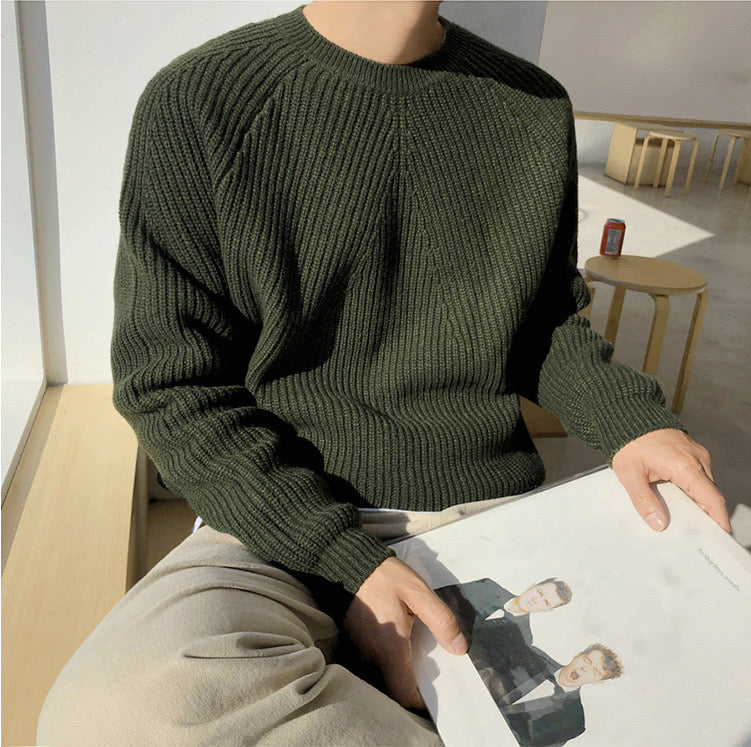 Ashby Mock Neck Raglan Sweater - White