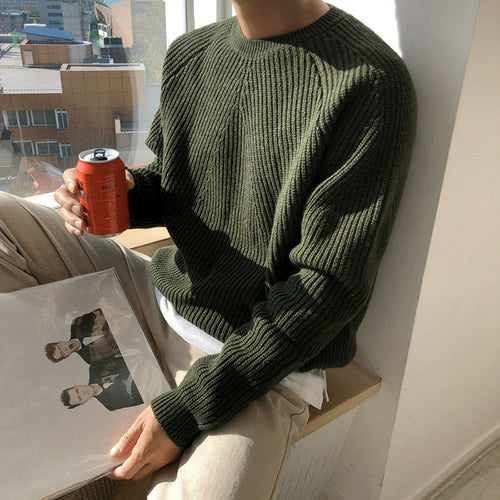 Ashby Mock Neck Raglan Sweater - Green