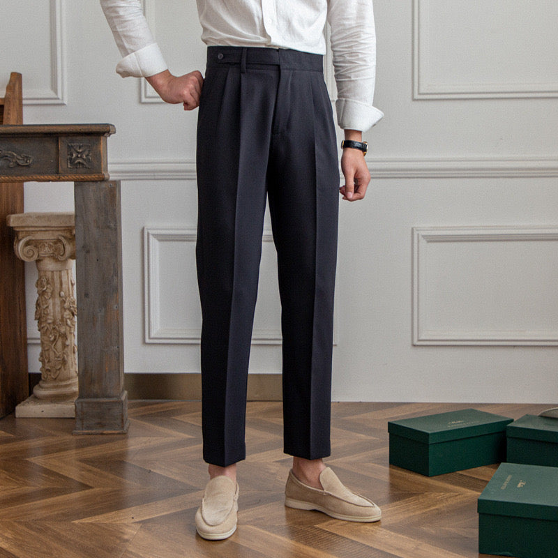 Kingsbridge Buckle-Tab Trousers - Black