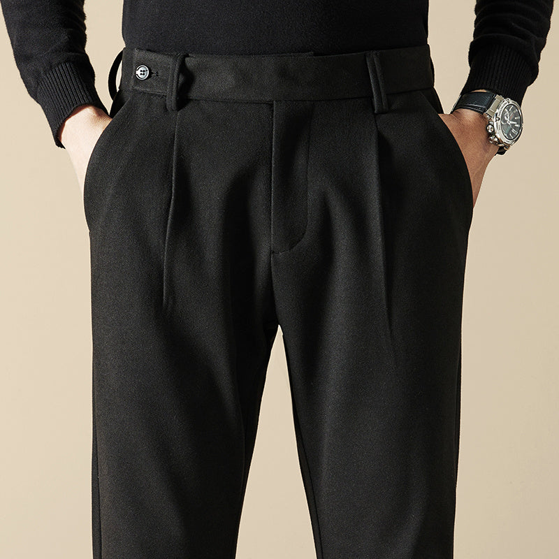 Windsor Double-Pleat Trousers - Black