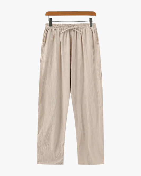 Amalfi Drawstring Linen Trousers - Beige