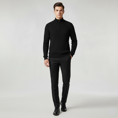 Ravenscourt High Collar Half-Zip - Black