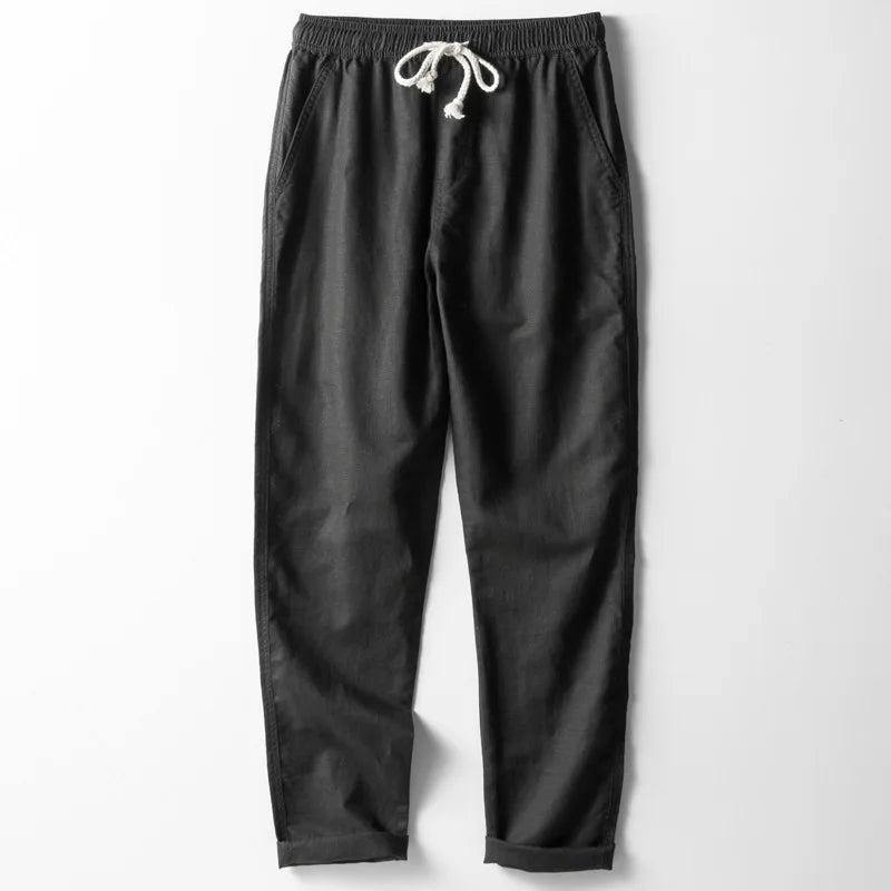 Sorrento Linen-Blend Trousers - Black