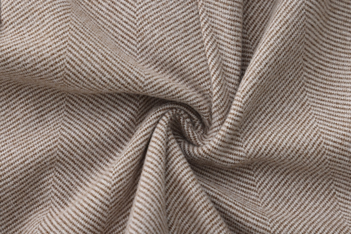Exeter Brushed Herringbone Trousers - Beige