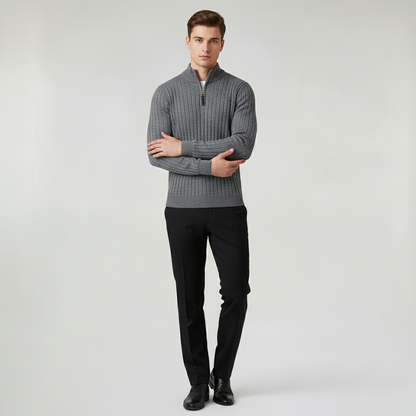 Ravenscourt High Collar Half-Zip - Dark Grey