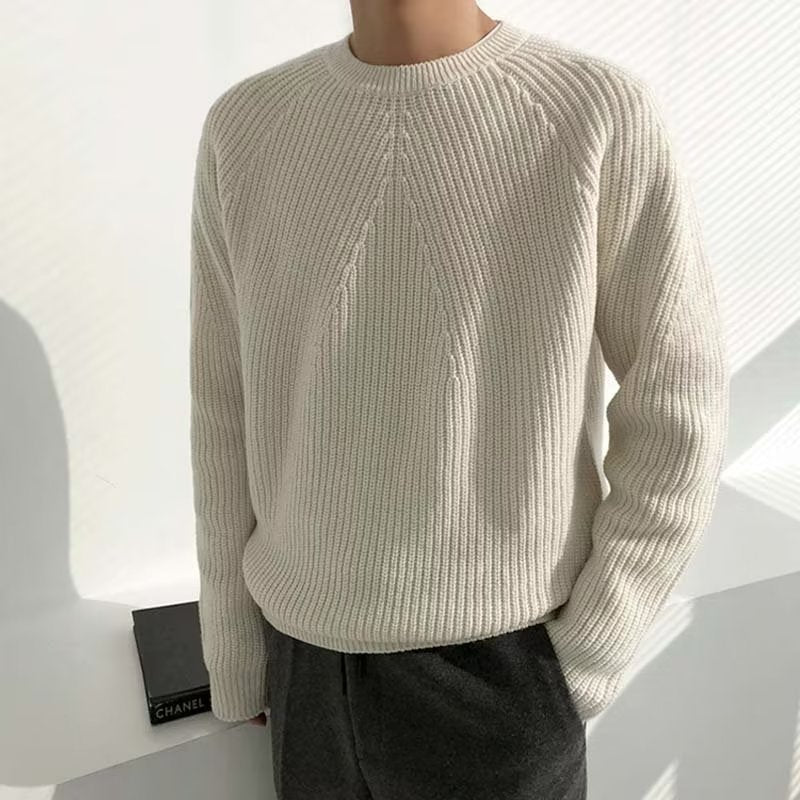 Ashby Mock Neck Raglan Sweater - White