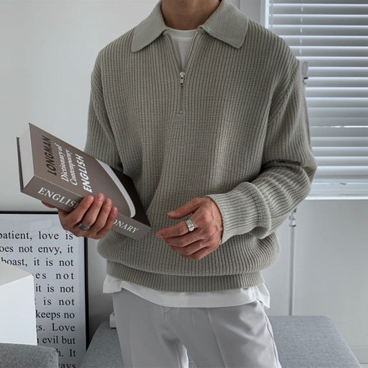 Somerset Zip Collar Knit - Grey