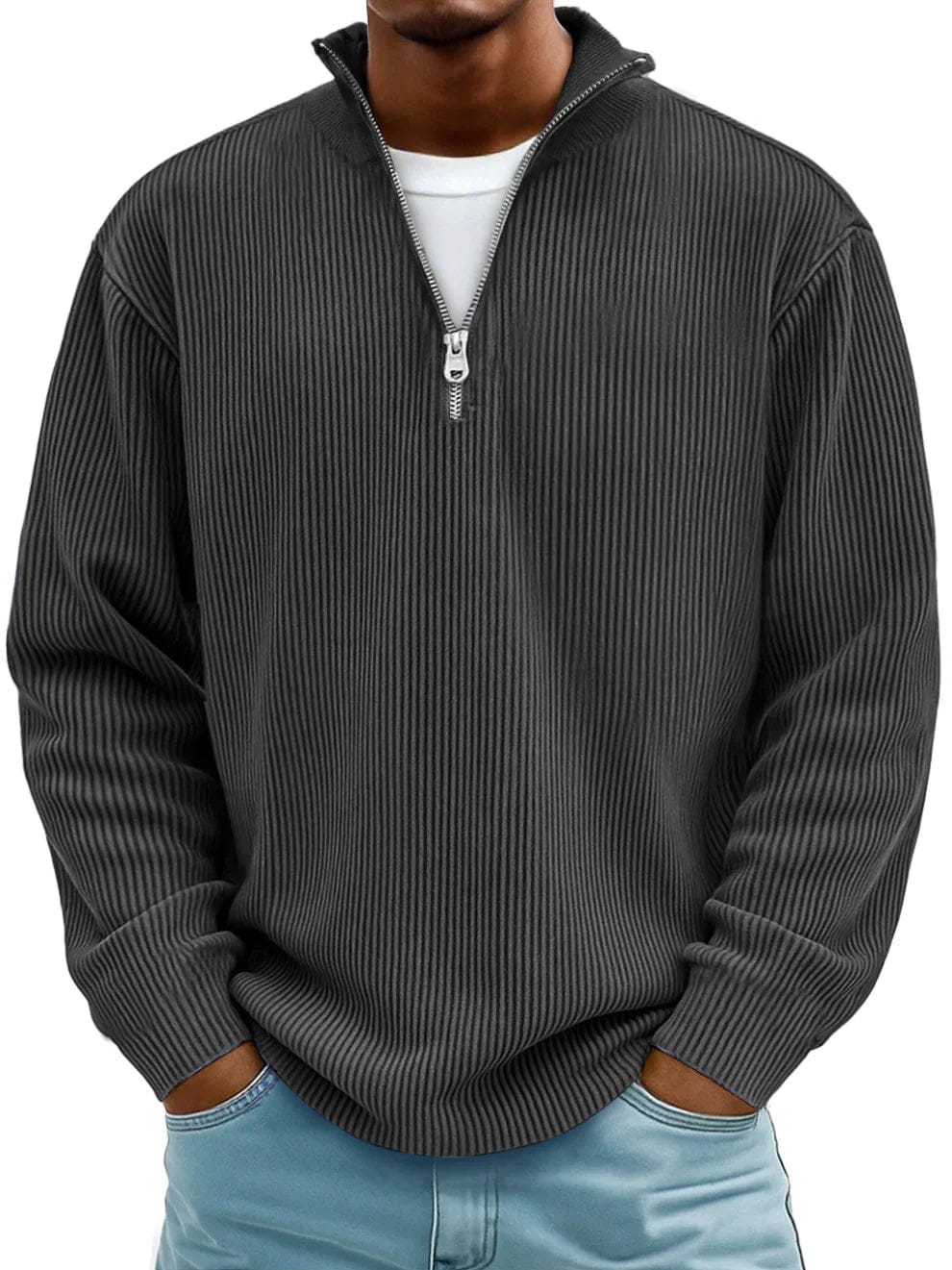 Linden Ribbed Cotton Pullover - Black