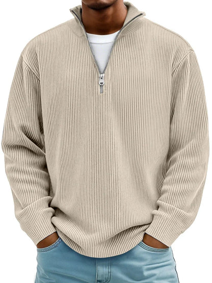 Linden Ribbed Cotton Pullover - Khaki