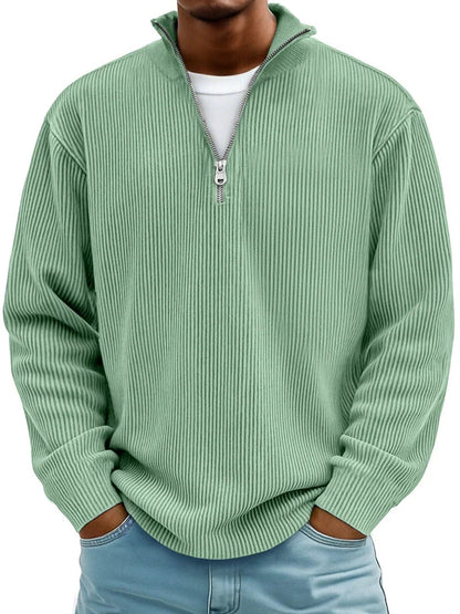 Linden Ribbed Cotton Pullover - Green
