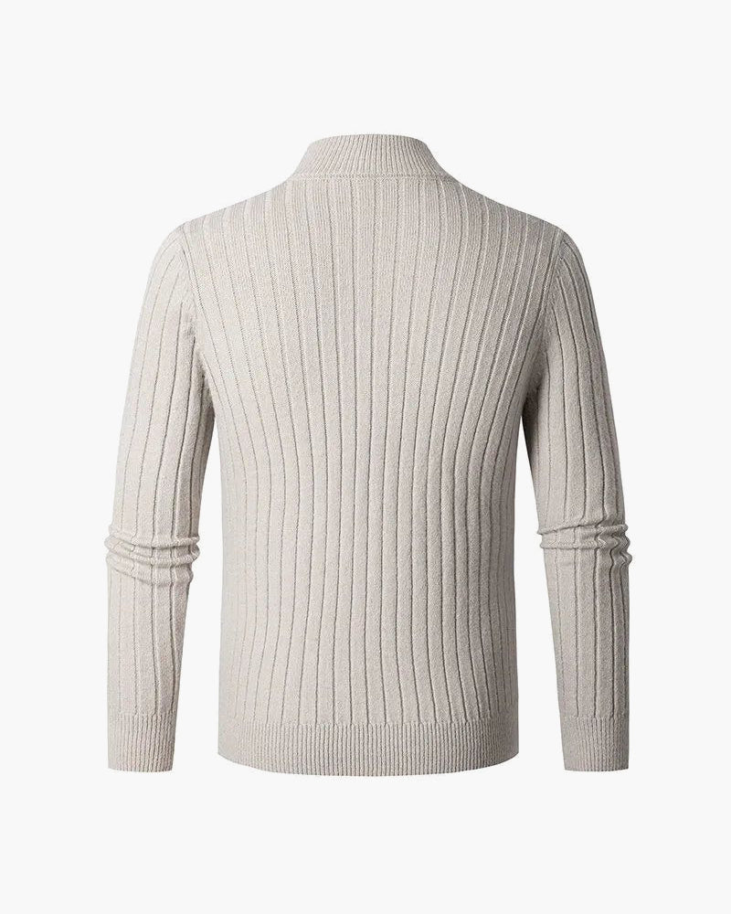 Ravenscourt High Collar Half-Zip - Light Grey