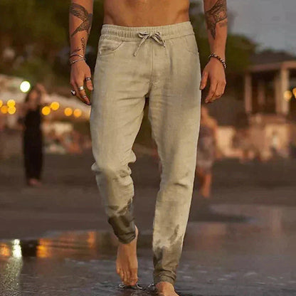Positano Linen Beach Trousers - Khaki