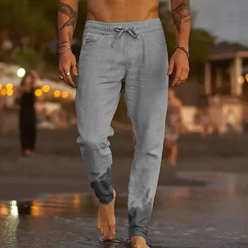 Positano Linen Beach Trousers - Grey