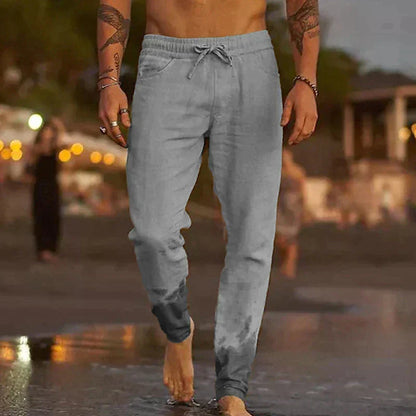 Positano Linen Beach Trousers - Grey