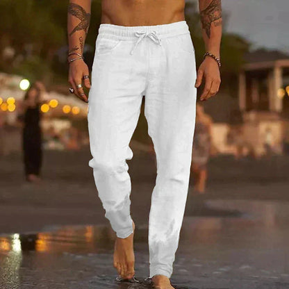 Positano Linen Beach Trousers - White