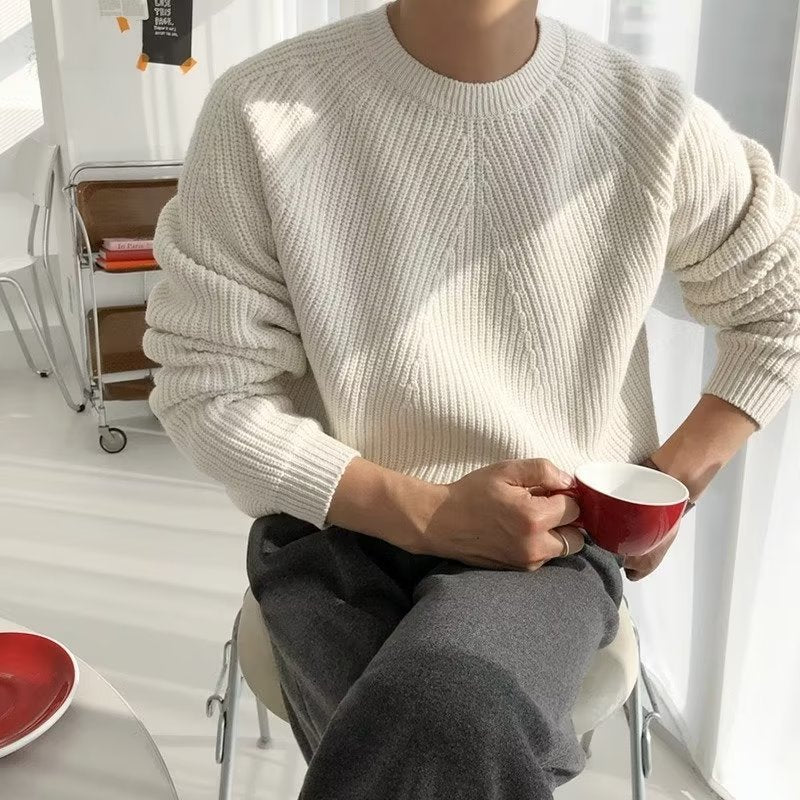Ashby Mock Neck Raglan Sweater - White