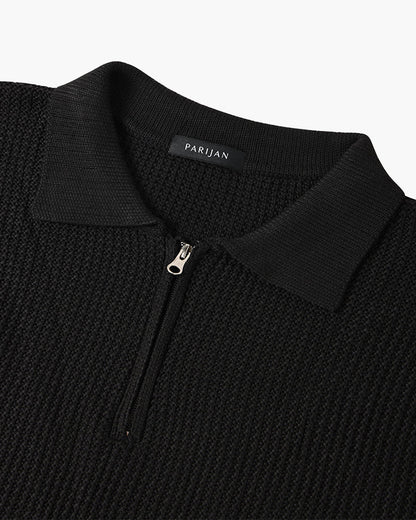 Pembroke Ribbed Half-Zip - Black