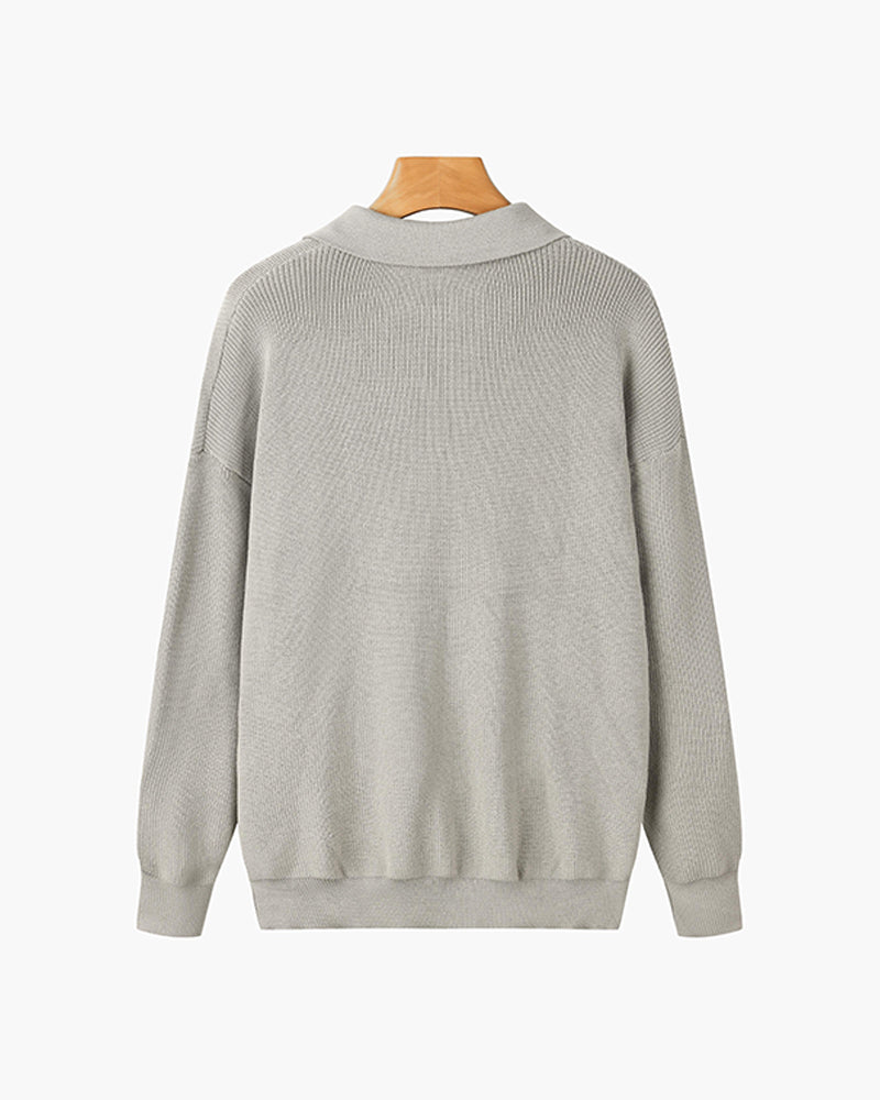 Somerset Zip Collar Knit - Grey