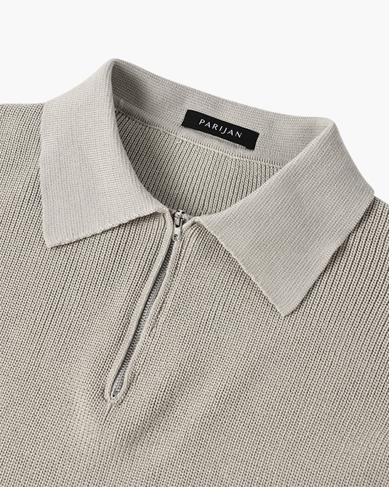 Somerset Zip Collar Knit - Grey