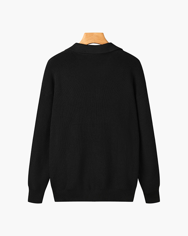 Somerset Zip Collar Knit - Black