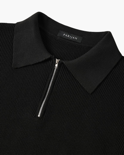 Somerset Zip Collar Knit - Black