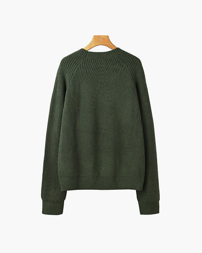 Ashby Mock Neck Raglan Sweater - White