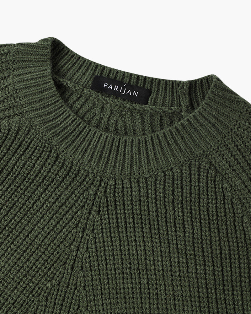 Ashby Mock Neck Raglan Sweater - White