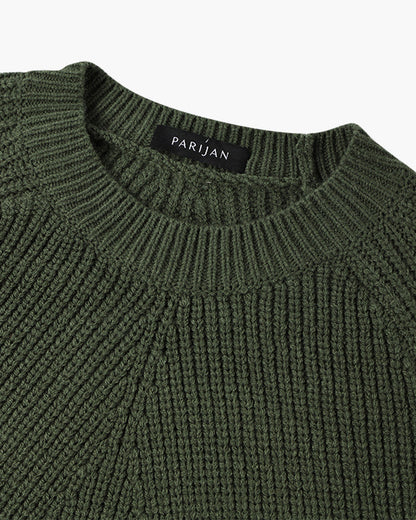 Ashby Mock Neck Raglan Sweater - White