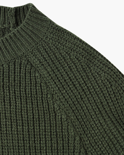 Ashby Mock Neck Raglan Sweater - White