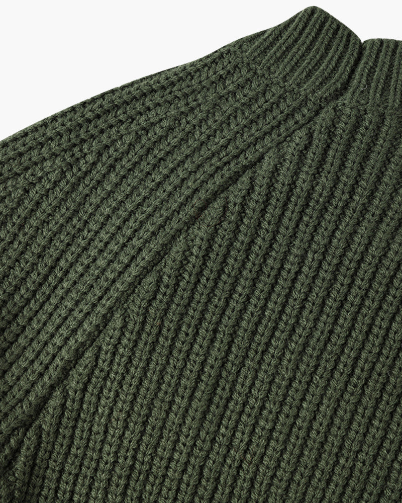 Ashby Mock Neck Raglan Sweater - White