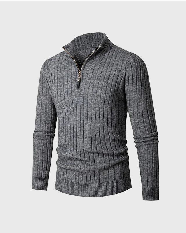 Ravenscourt High Collar Half-Zip - Dark Grey