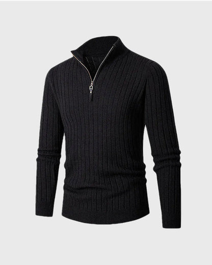Ravenscourt High Collar Half-Zip - Black