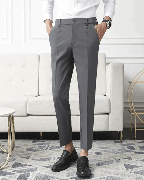 Oxford Classic Pleated Trousers - Gray