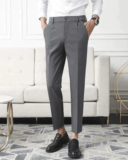 Oxford Classic Pleated Trousers - Gray