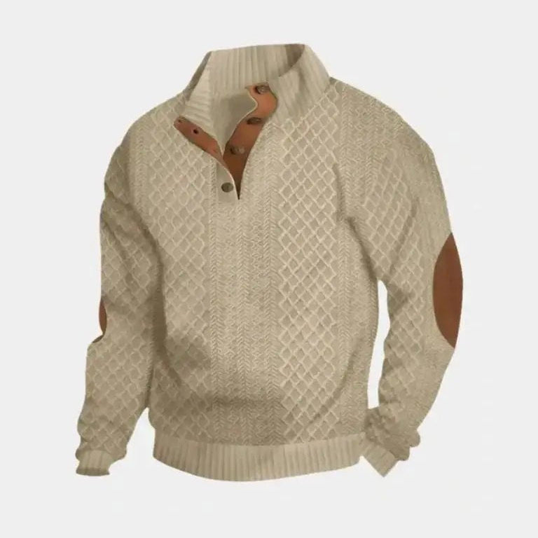 Hartley High Collar Knit Sweater - Beige