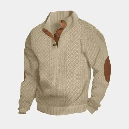 Hartley High Collar Knit Sweater - Beige