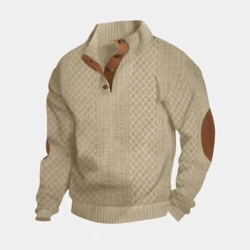 Hartley High Collar Knit Sweater - Beige