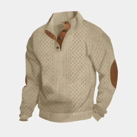 Hartley High Collar Knit Sweater - Beige