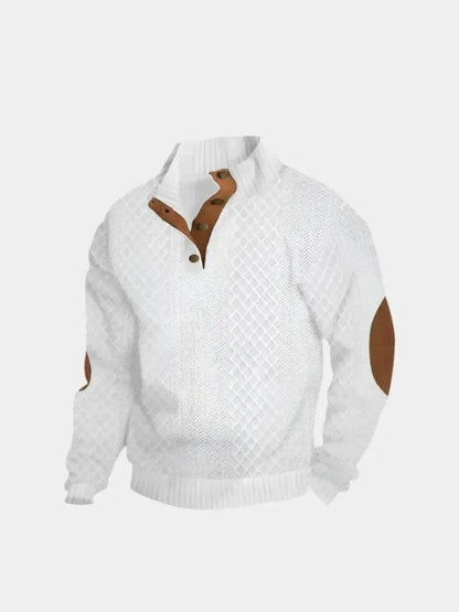 Hartley High Collar Knit Sweater - White