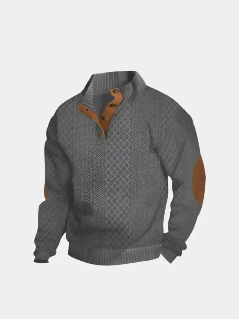 Hartley High Collar Knit Sweater - Dark Gray