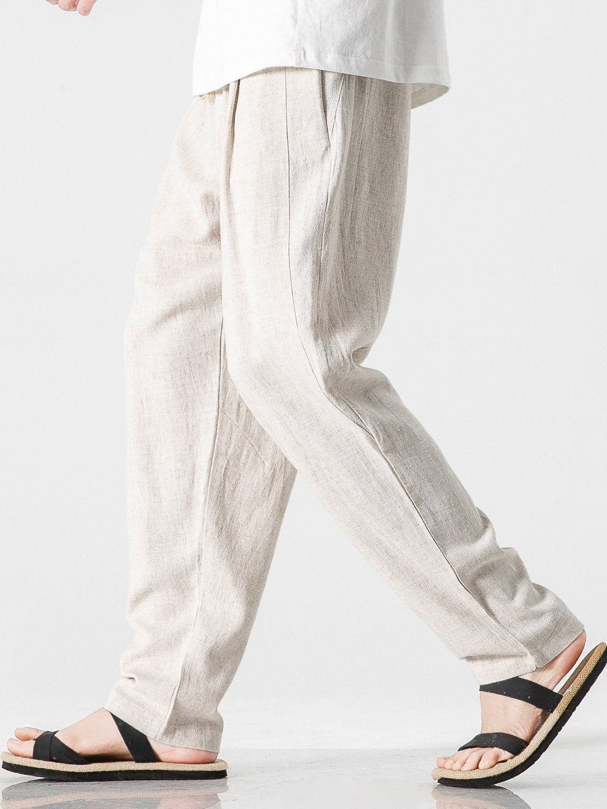 Brighton Relaxed Drawstring Trousers - Beige