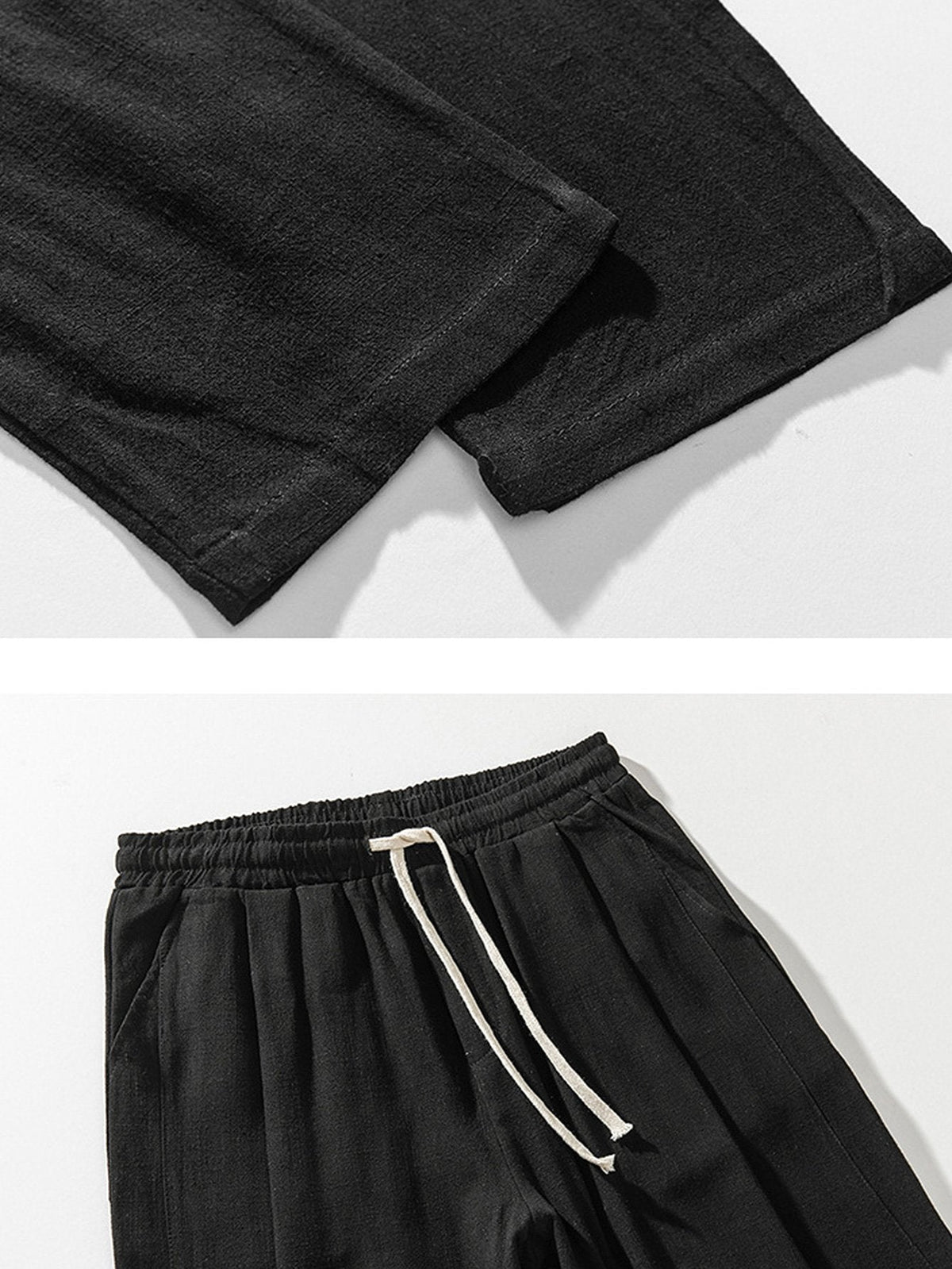 Brighton Relaxed Drawstring Trousers - Black