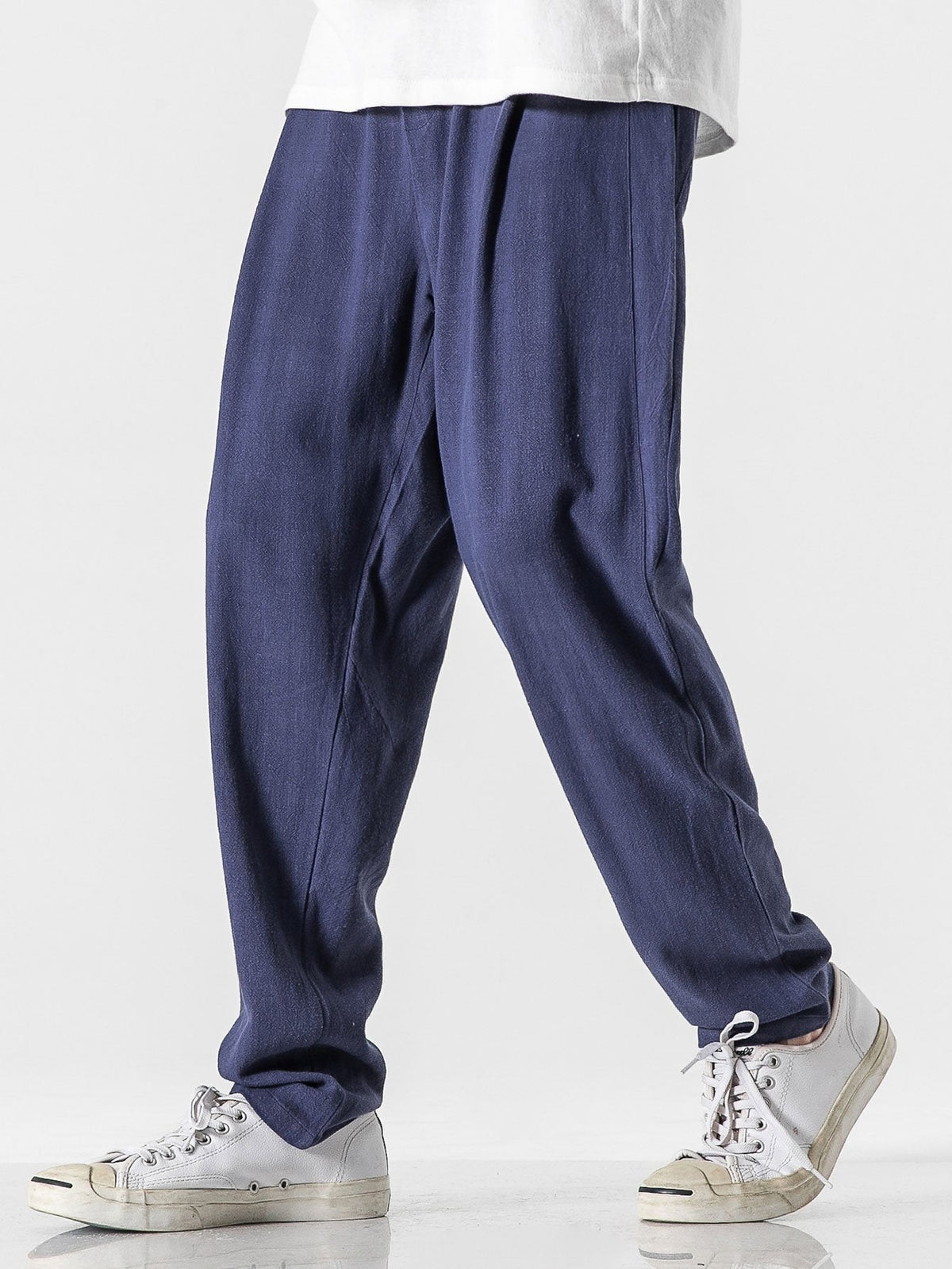 Brighton Relaxed Drawstring Trousers - Navy